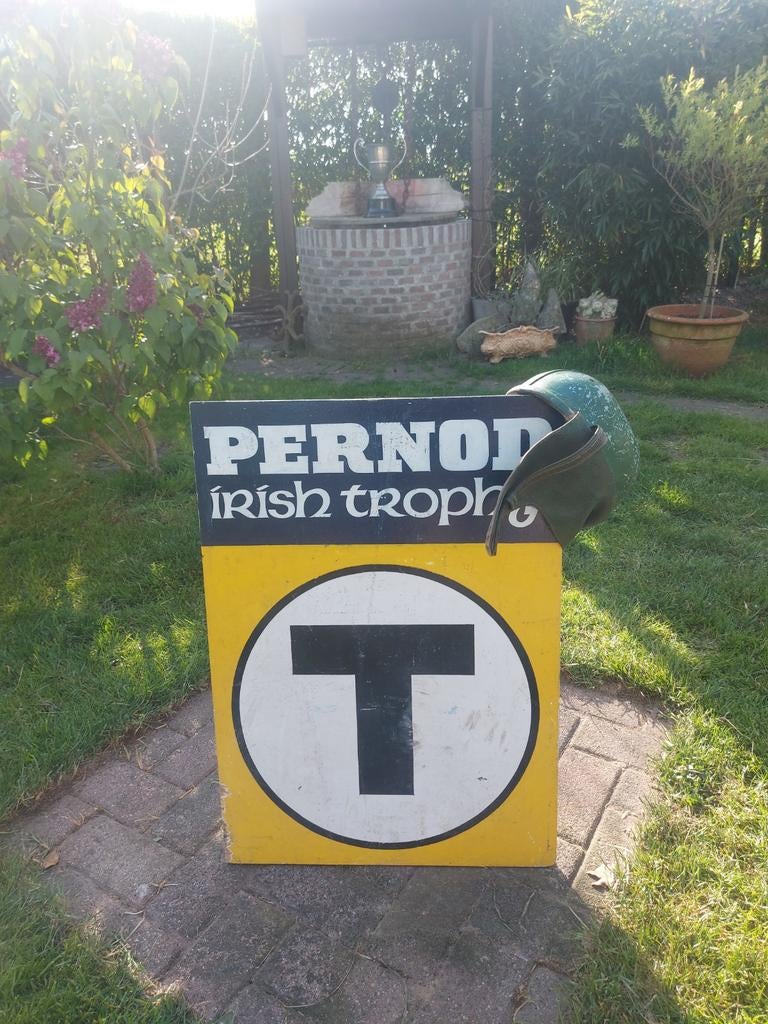 Orgineel Pernod reclame rally wegbord, Verzamelen, Ophalen, Reclamebord