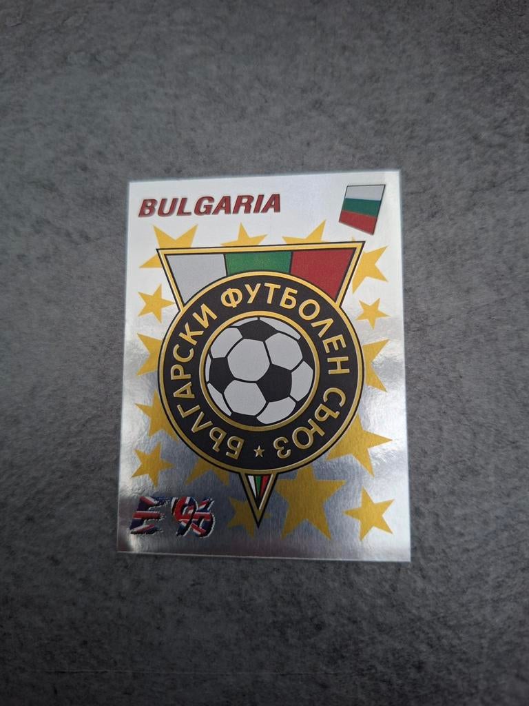 Panini sticker Euro 96 Engeland. Embleem Bulgarije., Verzenden, Zo goed als nieuw, Sticker
