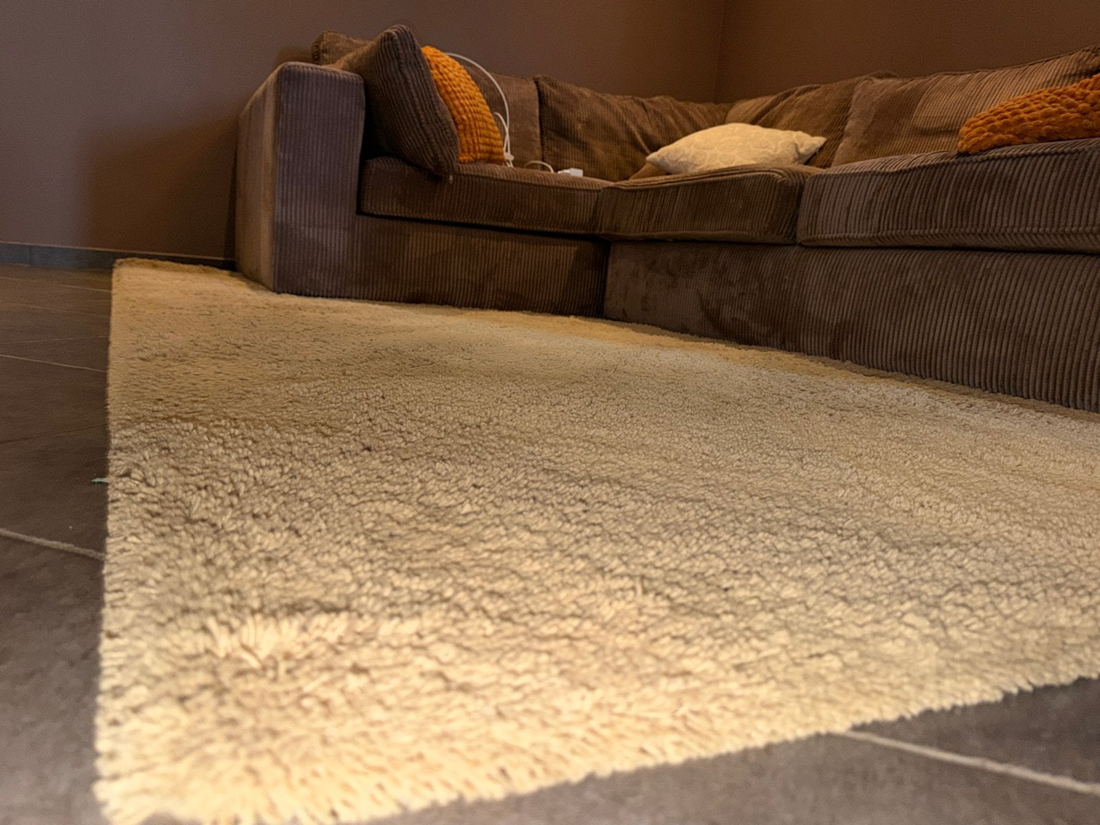 Hoogpolig vloerkleed, beige/crème, 115x76 cm, Gebruikt, 100 tot 150 cm, Beige, Rechthoekig