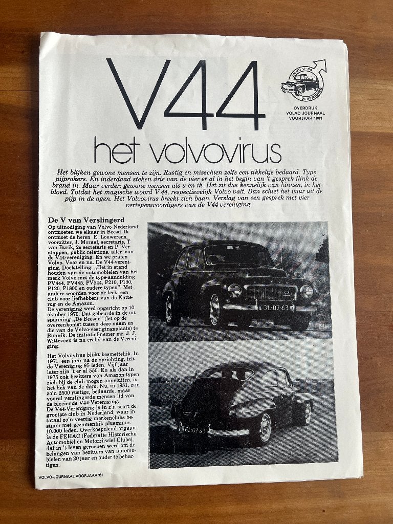 Volvo V44 Journaal voor de Volvo vereniging uit 1981., Ophalen of Verzenden, Gelezen, Overige merken