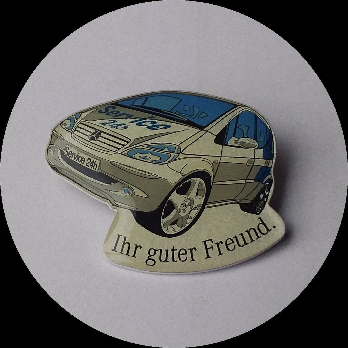 MERCEDES BENZ pin,  Ihr guter freund, Ophalen of Verzenden, Zo goed als nieuw, Transport, Speldje of Pin