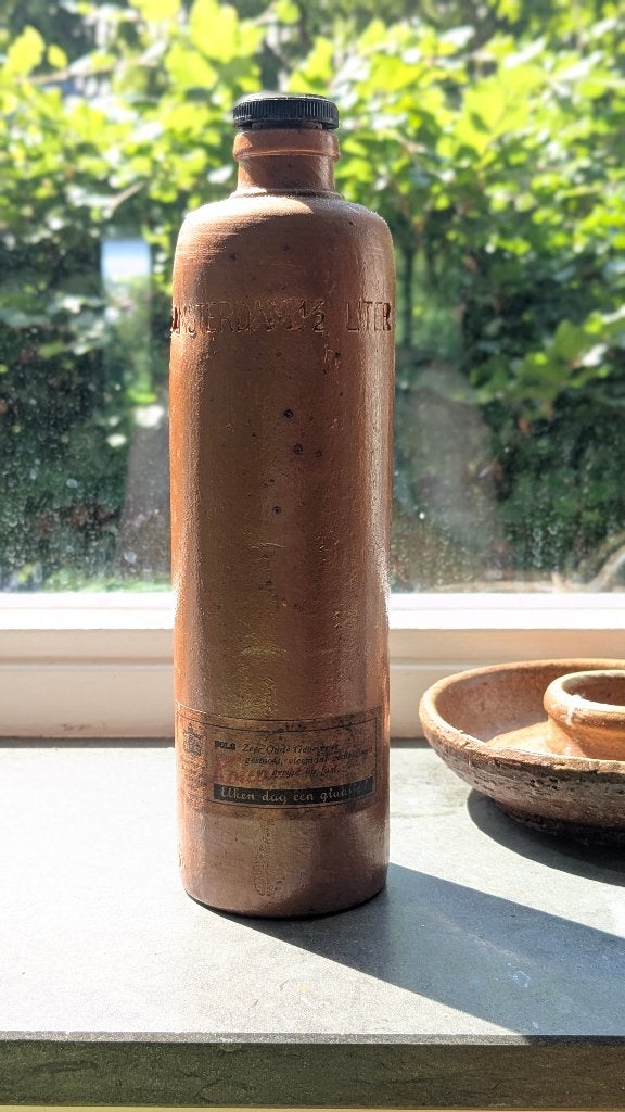 Bols Jeneverkruik 1/2 liter met origineel etiket, Antiek en Kunst, Antiek | Keramiek en Aardewerk, Ophalen