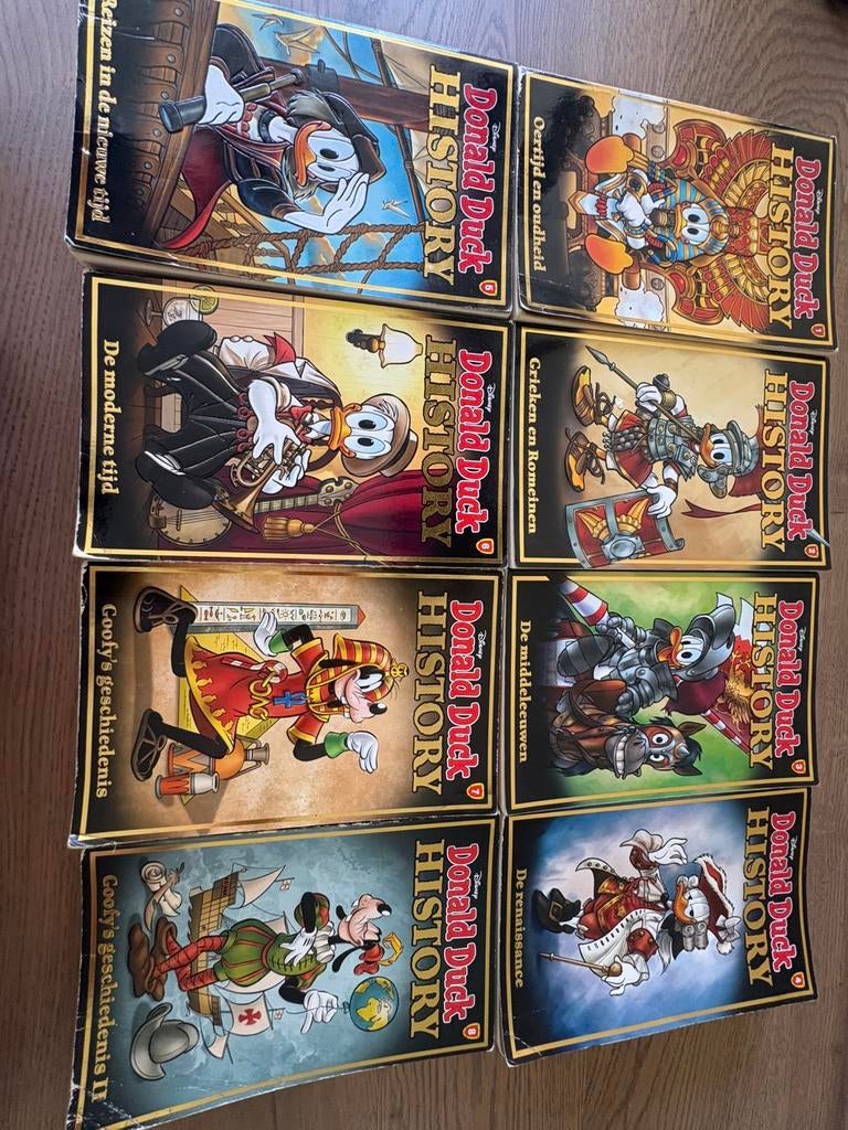 Donald duck History Set   1 t/m 8, Complete serie of reeks, Ophalen of Verzenden, Gelezen