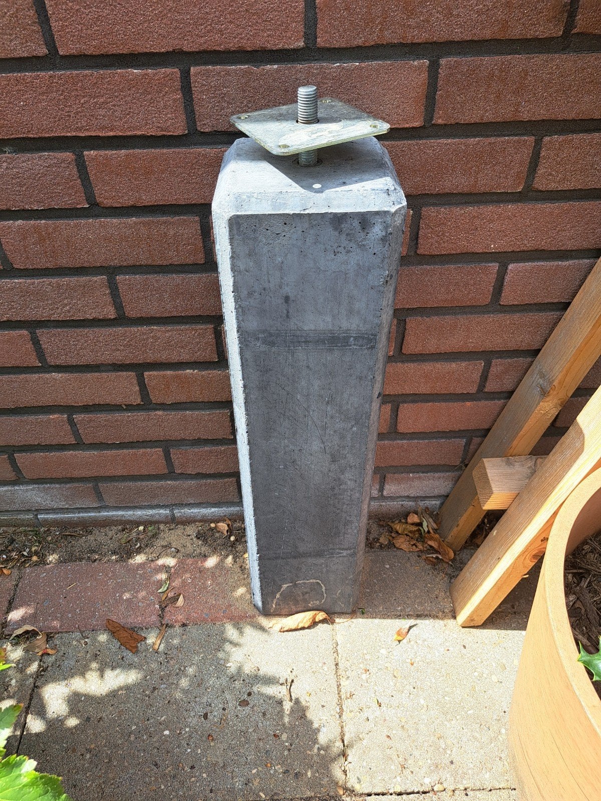 Nieuw!! Tuindeco Betonpoer 15x15 RECHT Antraciet met Stelpla, Ophalen, Nieuw, Minder dan 180 cm, Overige typen