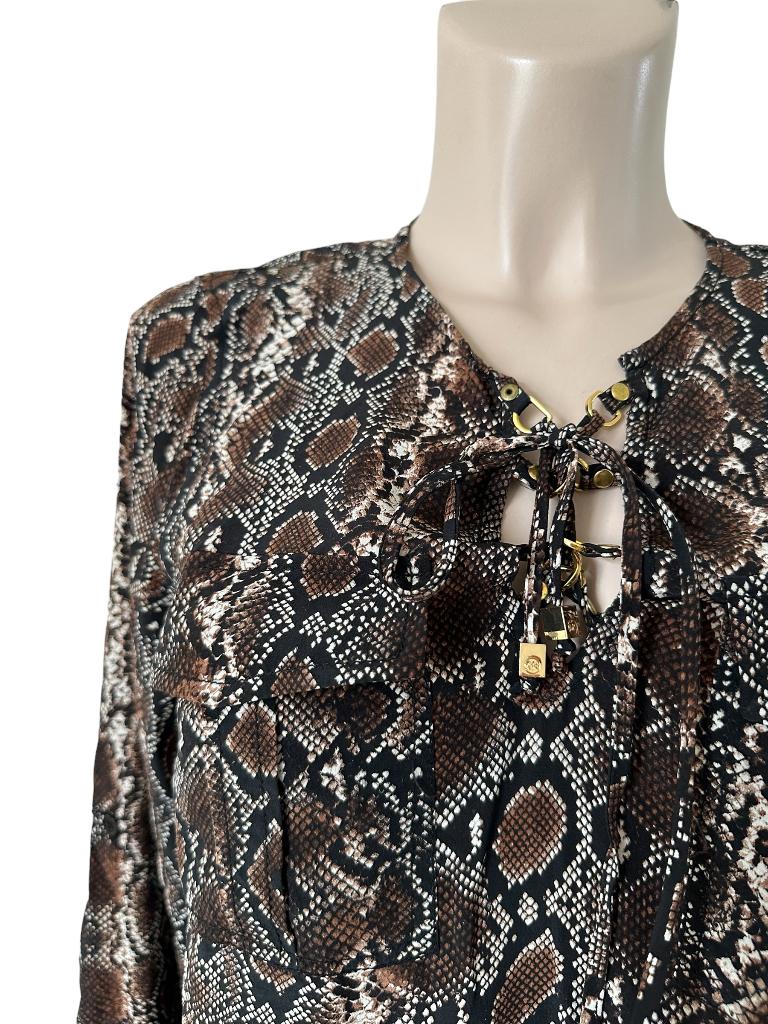 Michael Kors shirt lange mouw S, Maat 38/40 (M), Bruin, Ophalen of Verzenden, Zo goed als nieuw