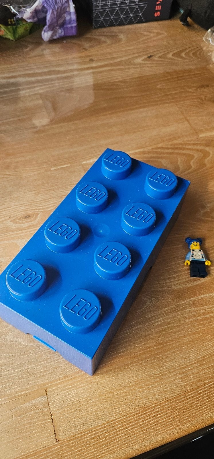 Lego Lunchbox - Blauwe Opbergdoos in Lego Steen Vorm, Ophalen of Verzenden, Gebruikt, Overige typen, Lego