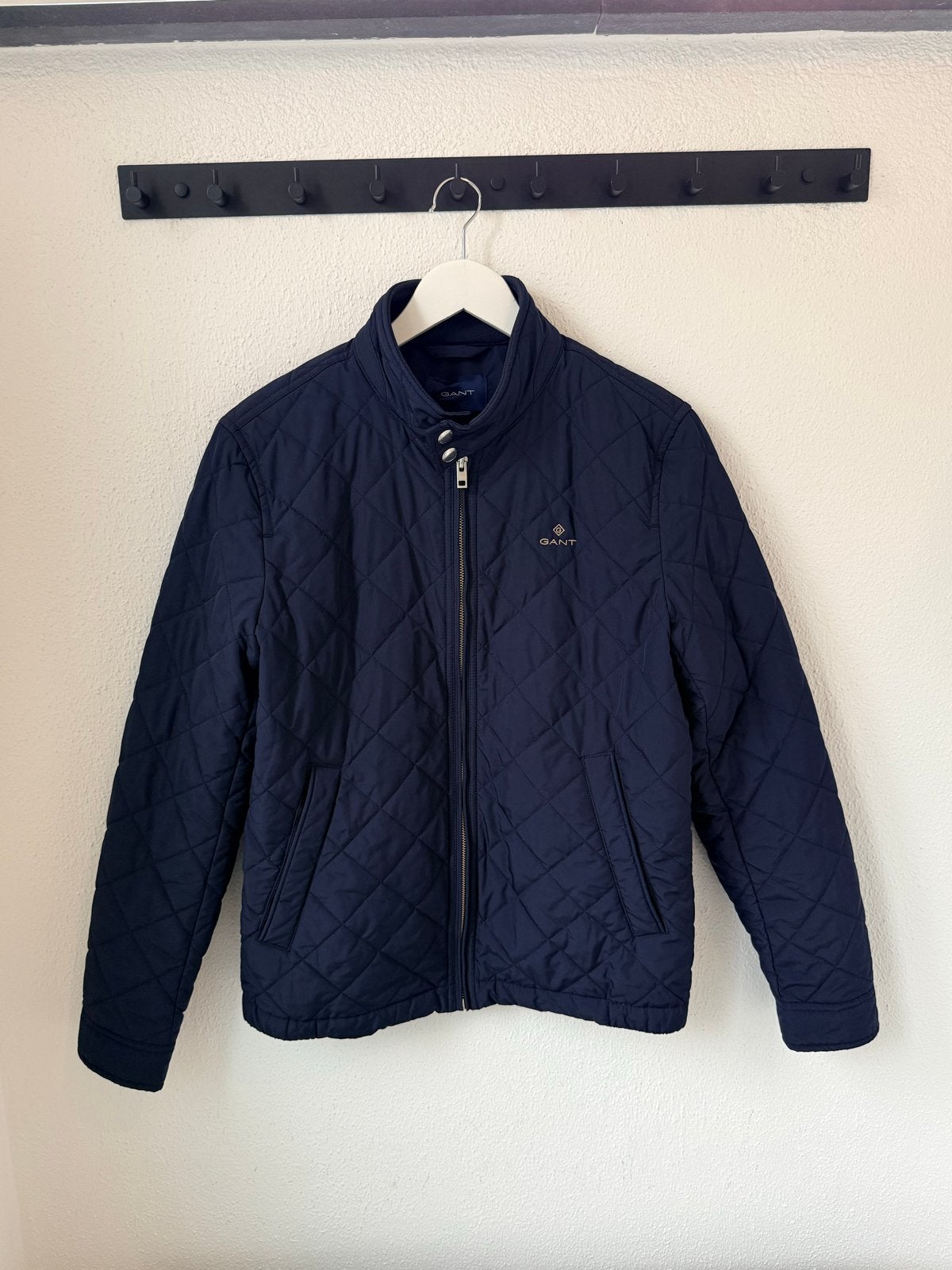 GANT Quilted Windcheater Jacket heren - donkerblauw Maat S, Ophalen of Verzenden, Nieuw, Maat 46 (S) of kleiner, Blauw