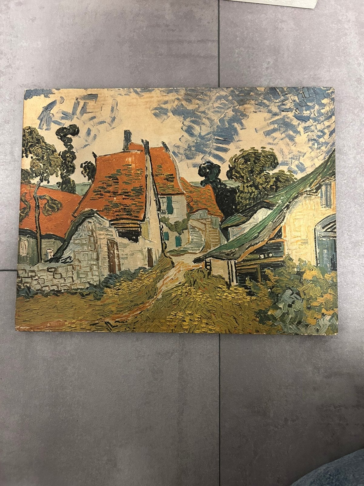 Vincent van Gogh – Landschap / dorp met rode daken – handges, Antiek en Kunst, Ophalen of Verzenden
