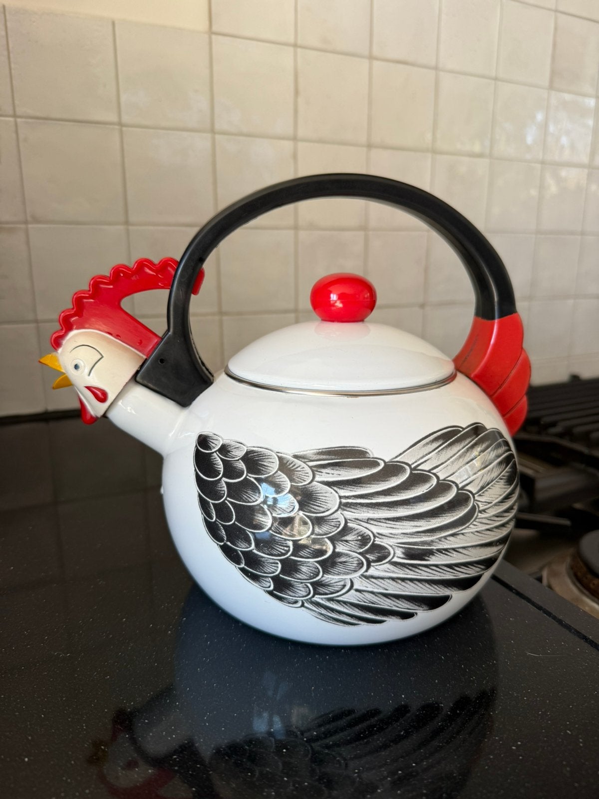 Vintage Kamenstein haan fluitketel - jaren 80, Theepot/fluitketel, Gebruikt, Kamenstein, Ophalen of Verzenden