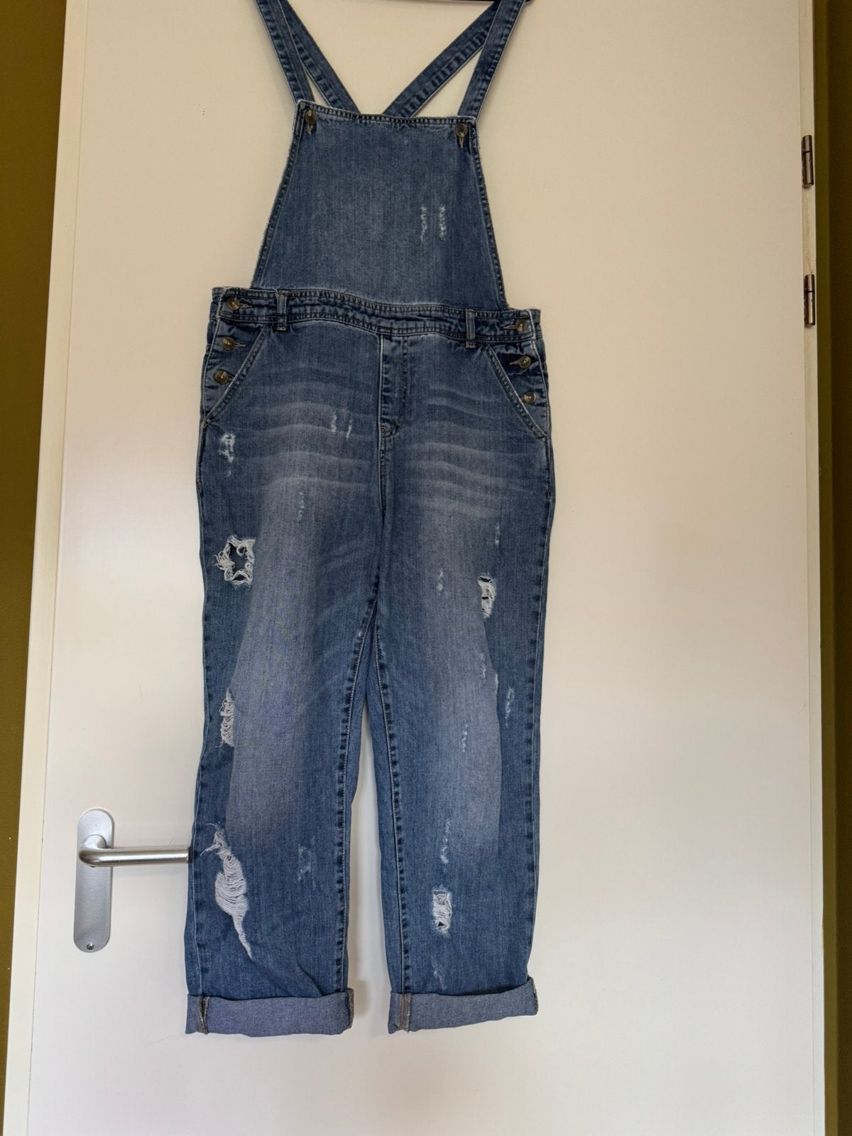 Dames jeans tuinbroek maat 42 promod, Ophalen of Verzenden, Zo goed als nieuw, Maat 42/44 (L), Blauw