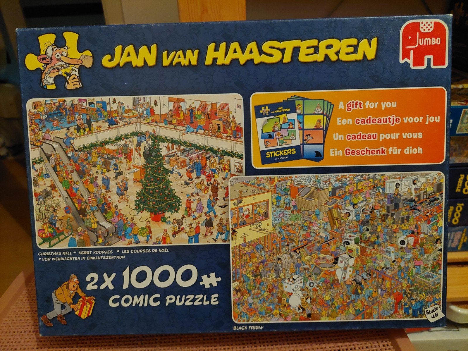 Jan van Haasteren 2x1000 : Kerst Koopjes & Black Frida, Hobby en Vrije tijd, Denksport en Puzzels, Ophalen, 500 t/m 1500 stukjes