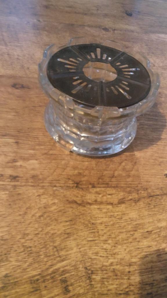 Waxinelichthouder theepot warmer warmhouder, Ophalen of Verzenden, Gebruikt, Glas, Wit