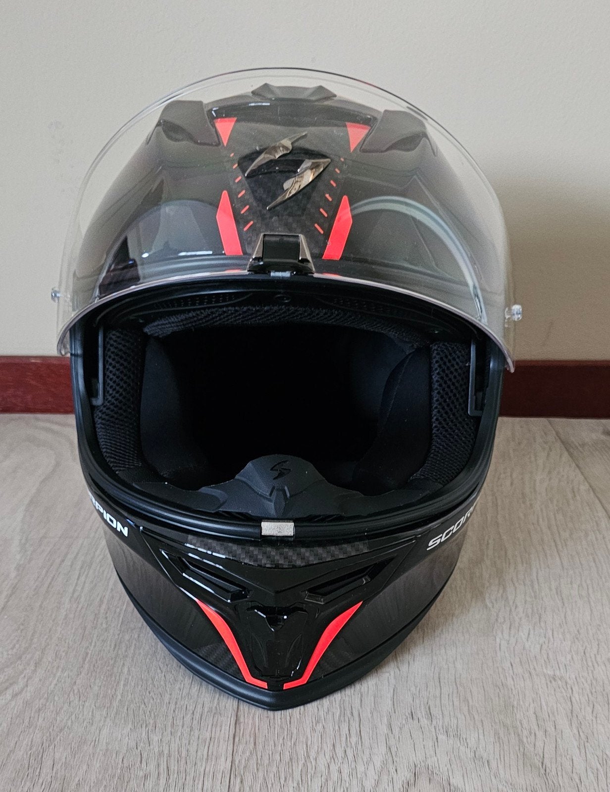 Scorpion EXO-520 Air Laten zwart/rood– XS, XS, Integraalhelm, Dames, Tweedehands