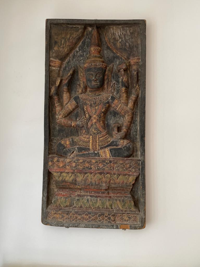 Oud Cambodjaans Boeddha wandpaneel - Zelf ophalen, Ophalen