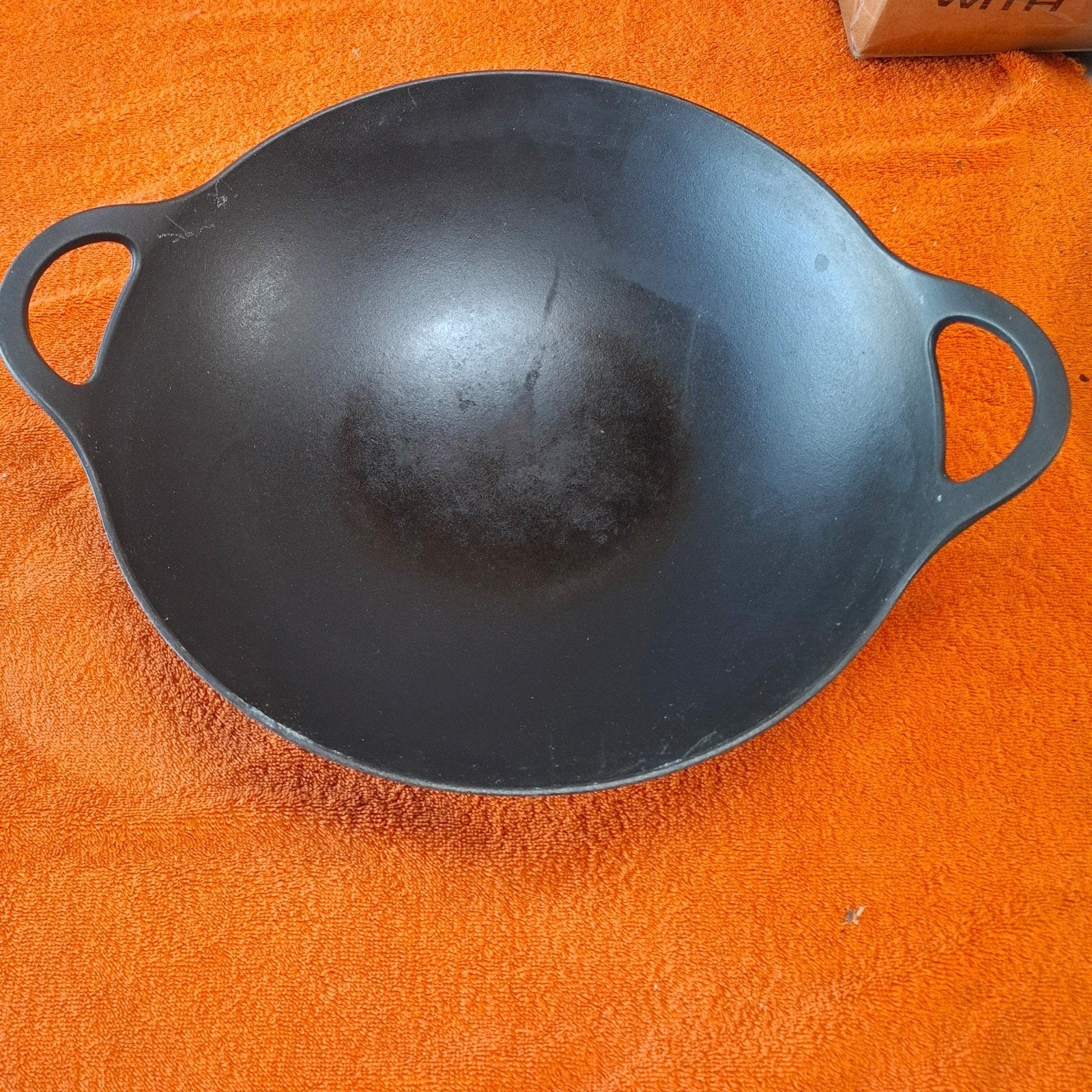 Hackman 34cm gietijzeren wokpan / wadjang, Gebruikt, Gietijzer, Geschikt voor barbecue, Ophalen of Verzenden