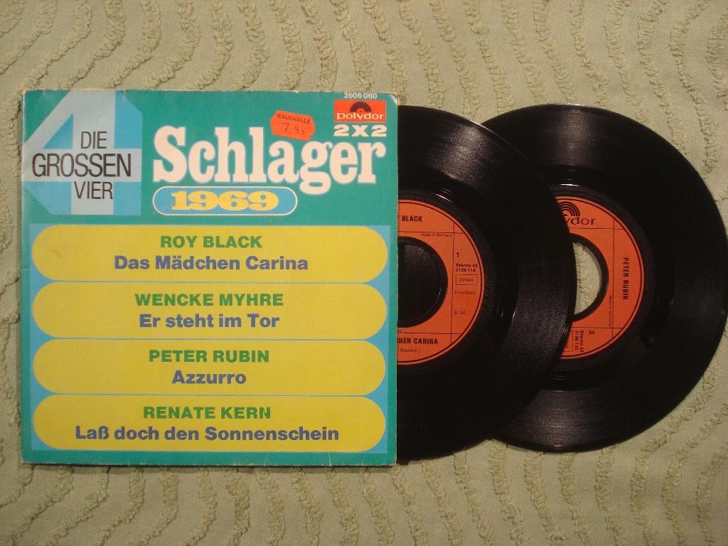 Die Grossen Vier 2x7" Vinyl Single: ‘Schlager 1969’ (D), 7 inch, Ophalen of Verzenden, Zo goed als nieuw, Pop