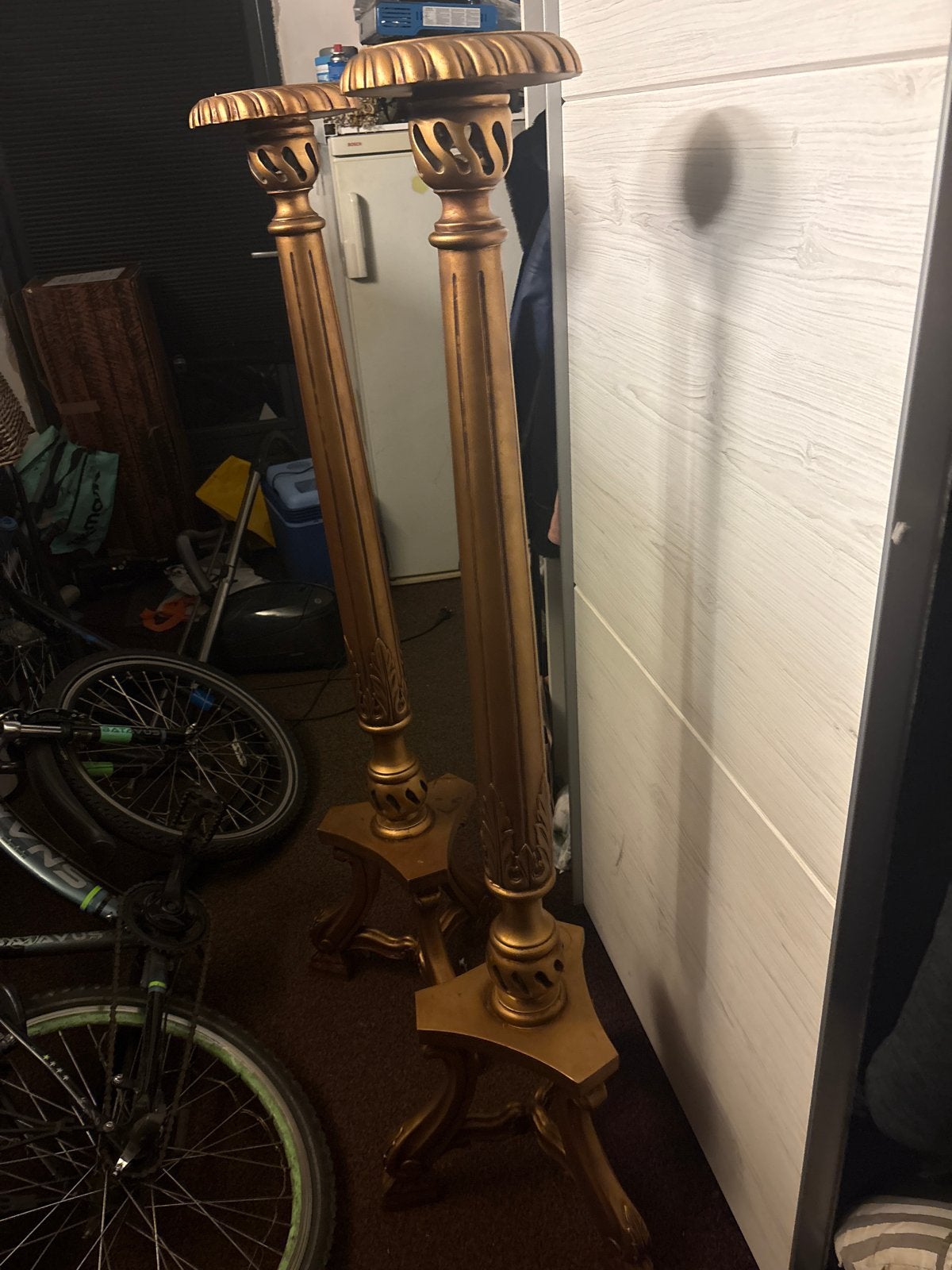 Grote gouden kerkkandelaars - Set van 2, Ophalen of Verzenden, Overige materialen