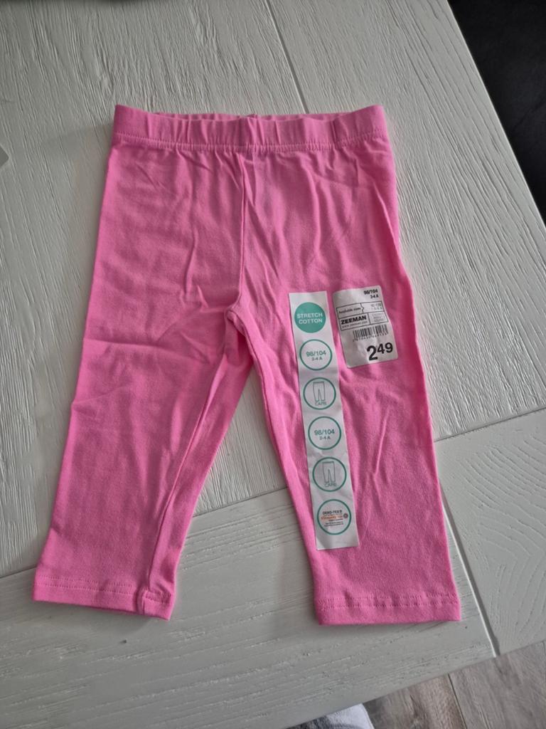 Nieuwe roze capri legging Zeeman maat 98/104, Broek, Zeeman, Meisje, Nieuw