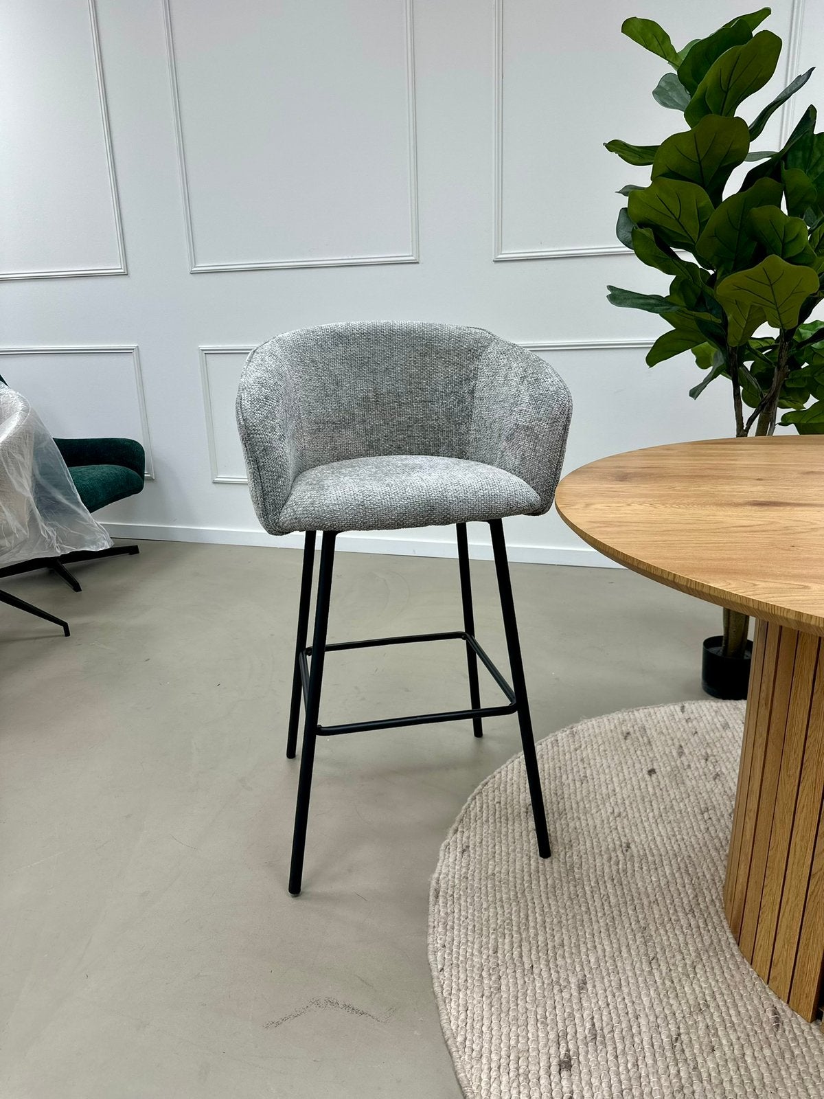 Label F Liza Barkruk Grijs - Set van 2 - Nieuw in doos, Label f, Met voetsteun, Nieuw, 90 cm of meer