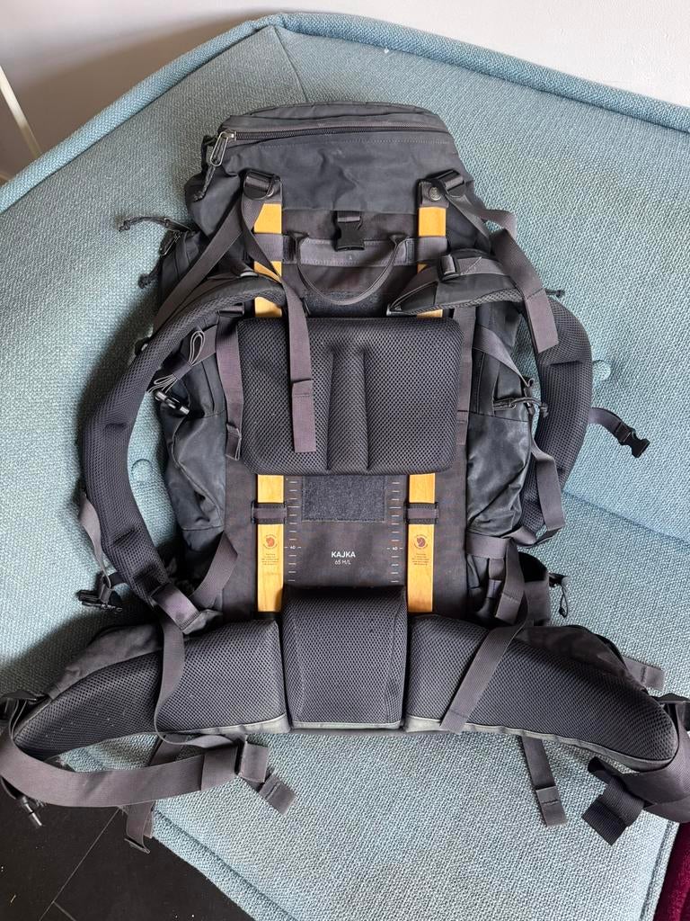 Fjällräven Kajka rugzak 65L zwart M/L, Ophalen of Verzenden, Zo goed als nieuw, Rugzak