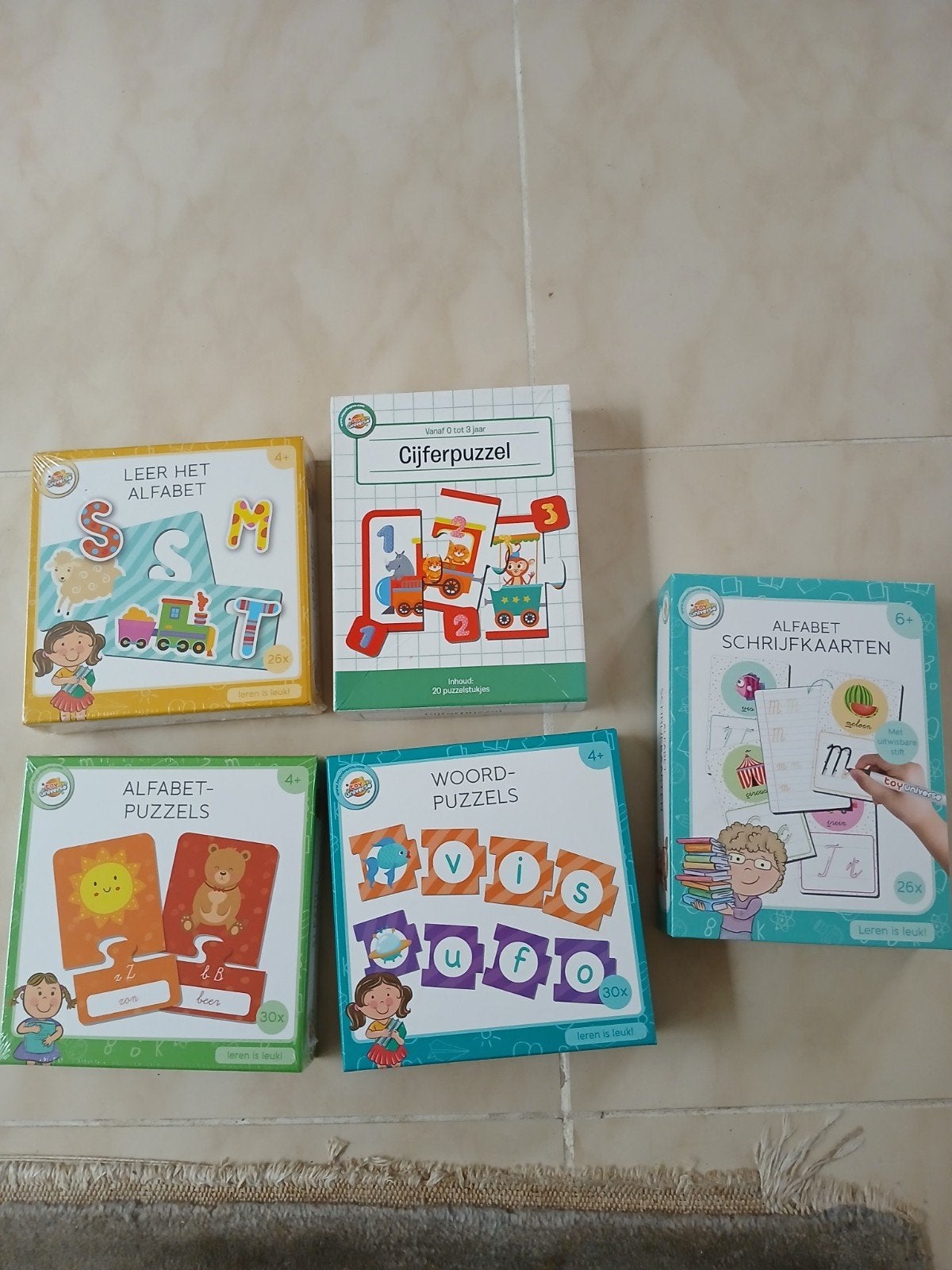 Set van leerzame puzzels en kaarten en meer voor kindere, Ophalen of Verzenden, 10 tot 50 stukjes, Nieuw