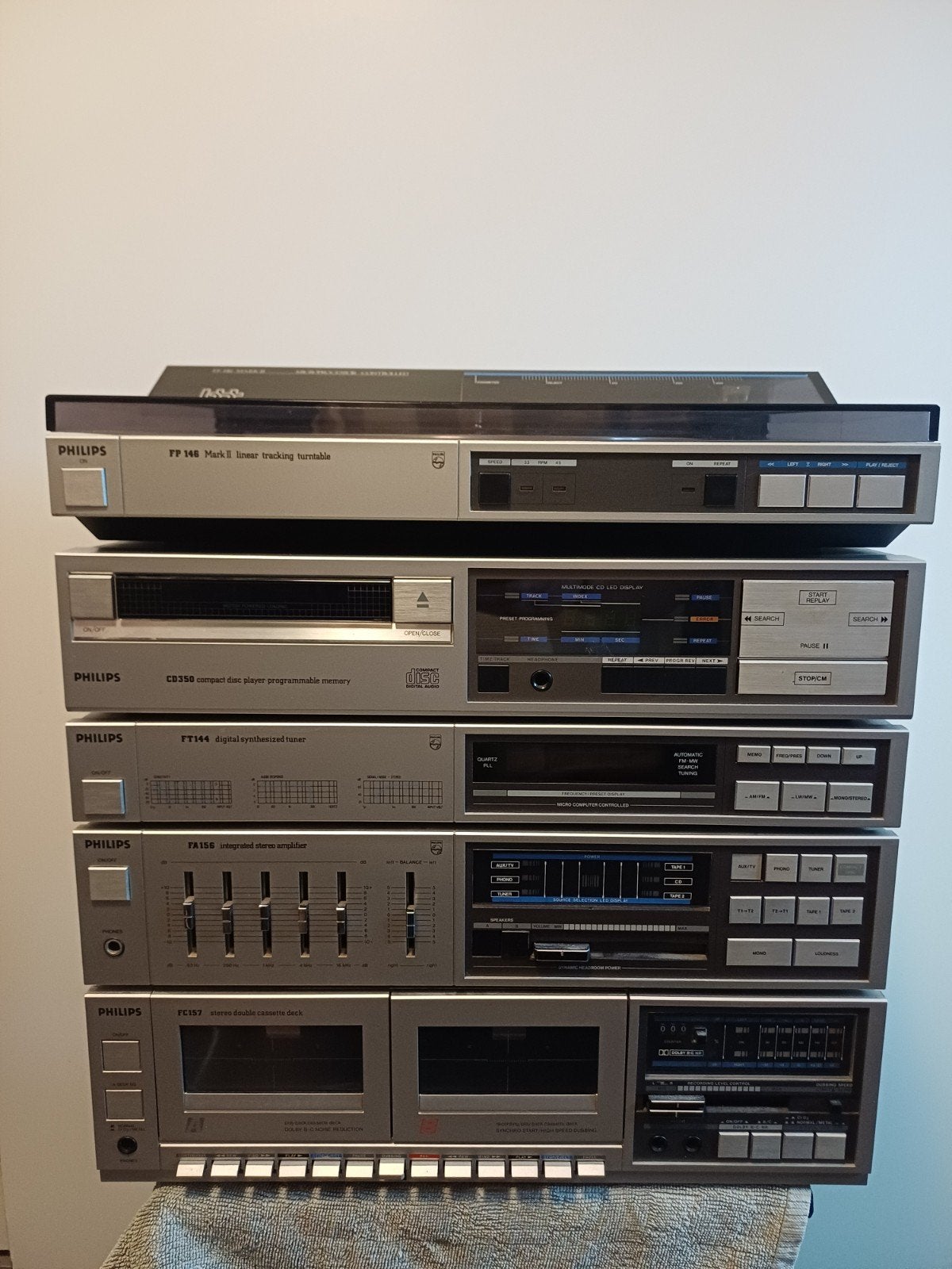 Vintage Philips Hifi Stereo Set (Jaren 80) – Complete Toren, Ophalen, Gebruikt