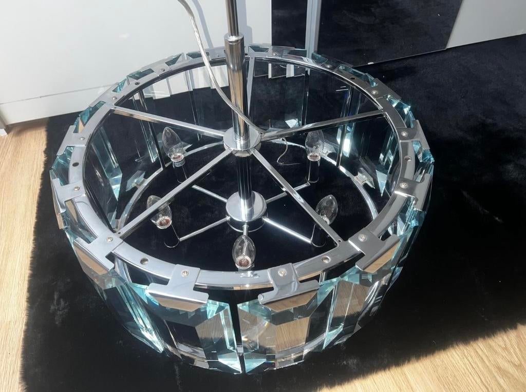 Moderne kristallen hanglamp - Chique en stijlvol, Ophalen, Zo goed als nieuw, Glas, 50 tot 75 cm