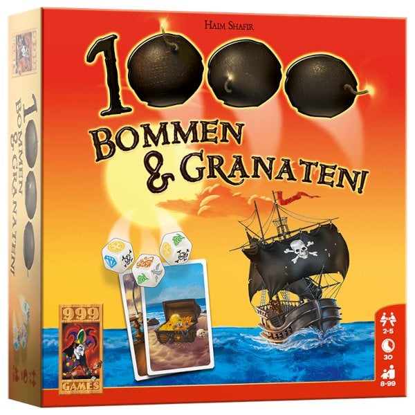 1000 Bommen Granaten 999 Games Dobbelspel Nieuw, 999 Games, Nieuw, Ophalen of Verzenden, Vijf spelers of meer