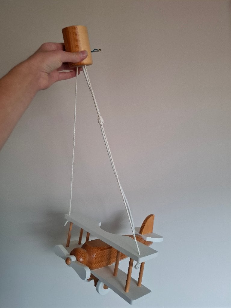 Lamp vliegtuig, Ophalen, Zo goed als nieuw, Hout, Minder dan 50 cm