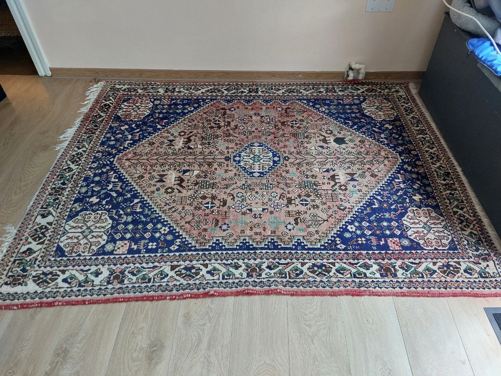 Handgeknoopt Shiraz/Qashqai (Iran): 200x63 cm, Ophalen, Gebruikt, Perzisch, Klassiek, Oosters, 150 tot 200 cm