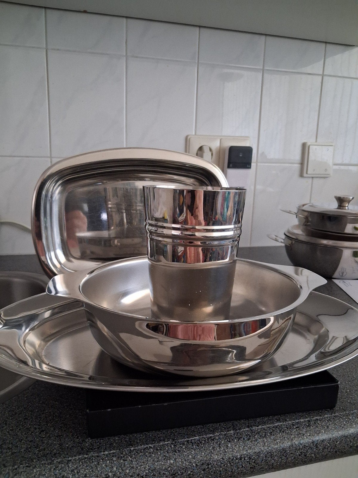 ZÉÉR FUNCTIONELE ROESTVRIJ STALEN (DEK)SCHALEN, Overige typen, Zilver, Ophalen of Verzenden, Zo goed als nieuw