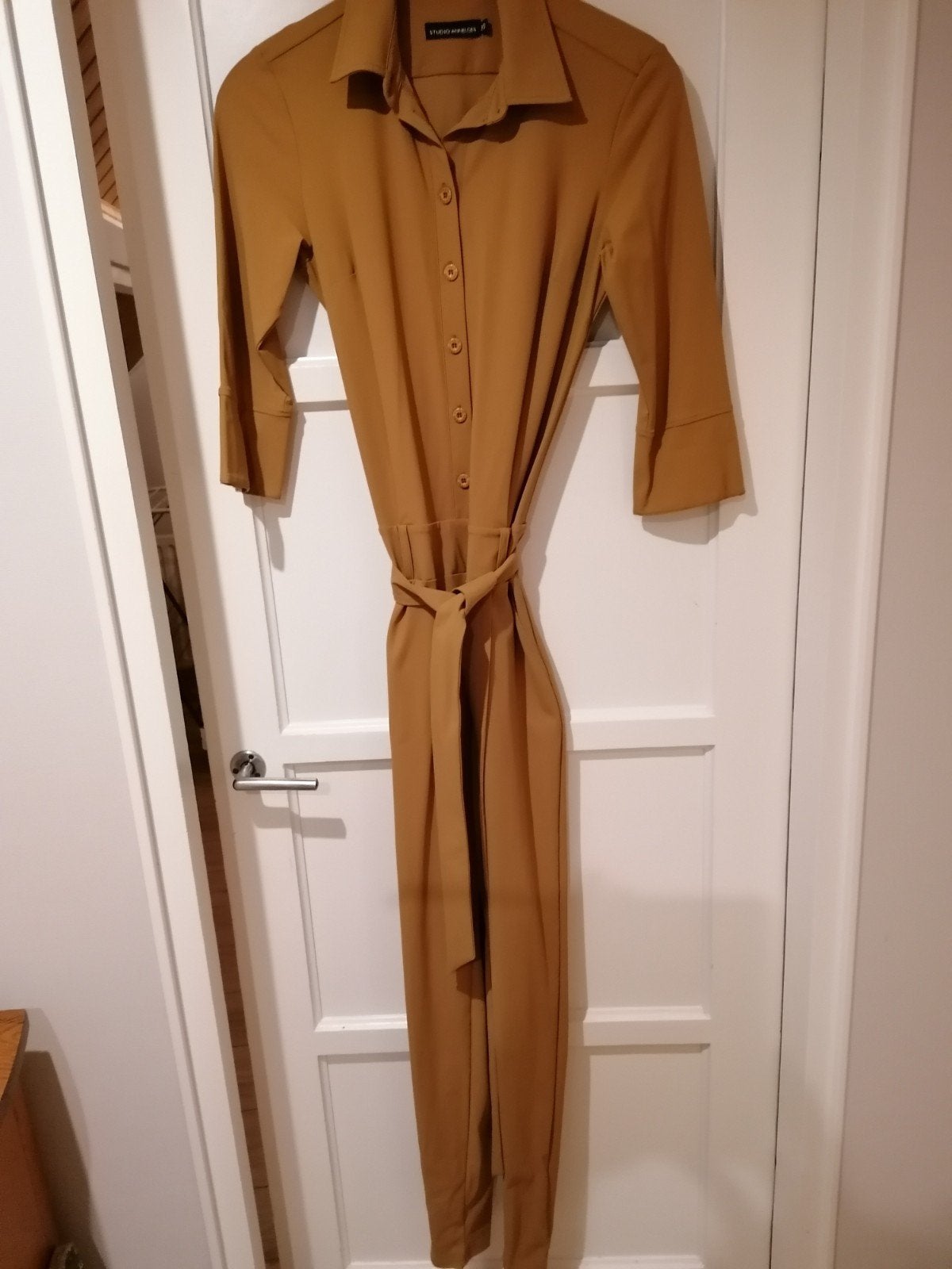 Studio Anneloes Travelstof Jumpsuit XS camel, Studio Anneloes, Verzenden, Zo goed als nieuw, Maat 36 (S)