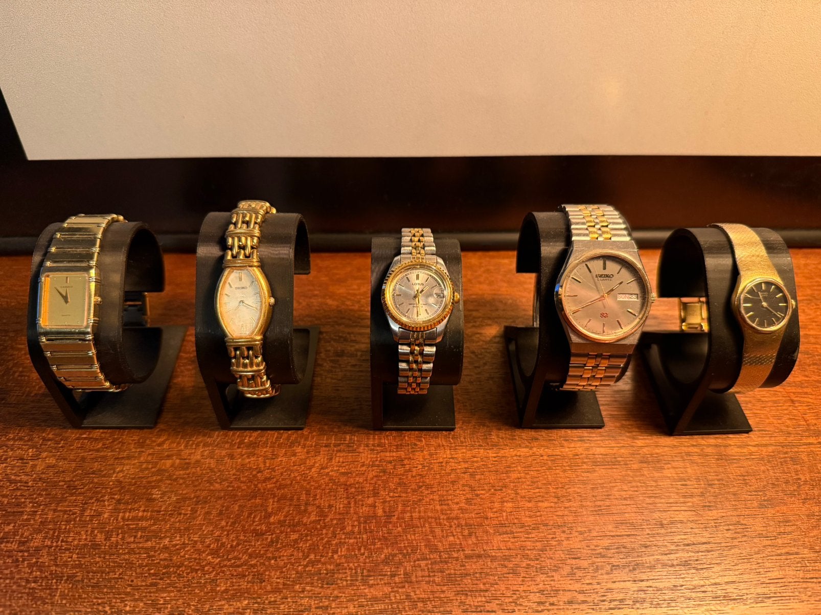 Set van 5 stuks vintage horloges seiko lassale lorus, Ophalen of Verzenden, Gebruikt, Staal, Seiko