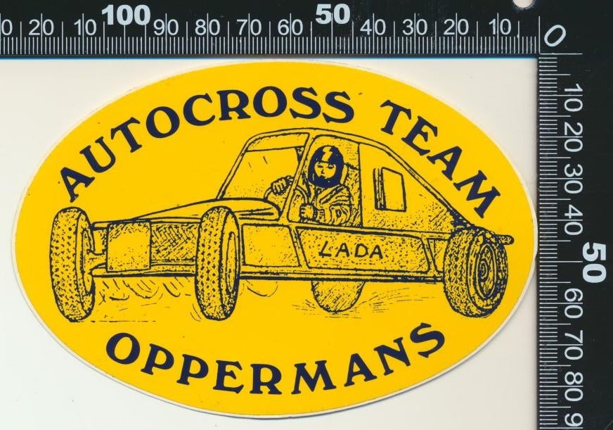 Sticker: Autocross Team Oppermans - Lada, Ophalen of Verzenden, Zo goed als nieuw, Auto of Motor