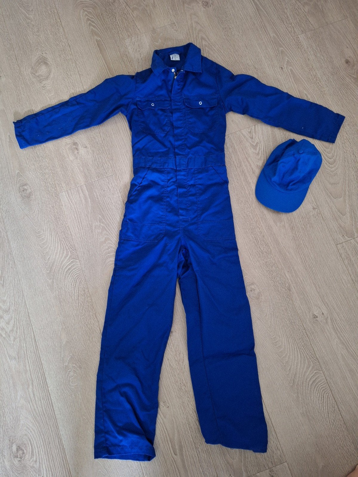 Blauwe overall maat 152 met pet, Tuin en Terras, Werkkleding, Ophalen of Verzenden, Gebruikt, Kinderen, Overall