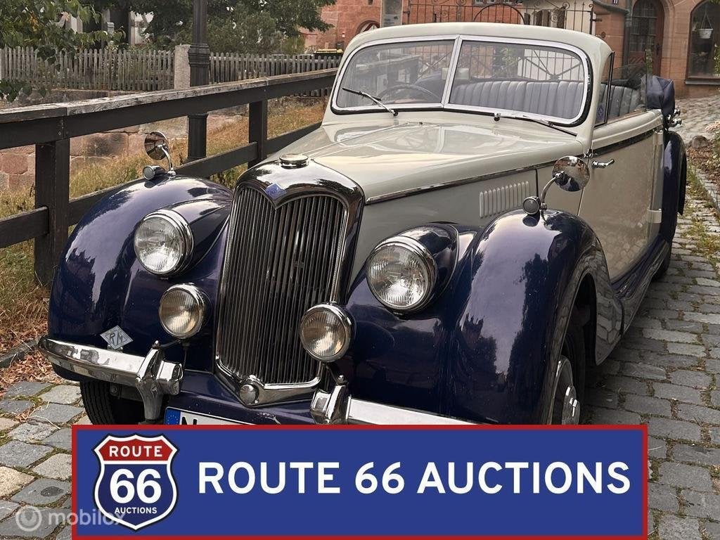 Riley RMD Cabriolet | 1950 | Route 66 Auctions, Auto's, Oldtimers, Bedrijf, Te koop, Overige merken, Benzine, Overige carrosserieën