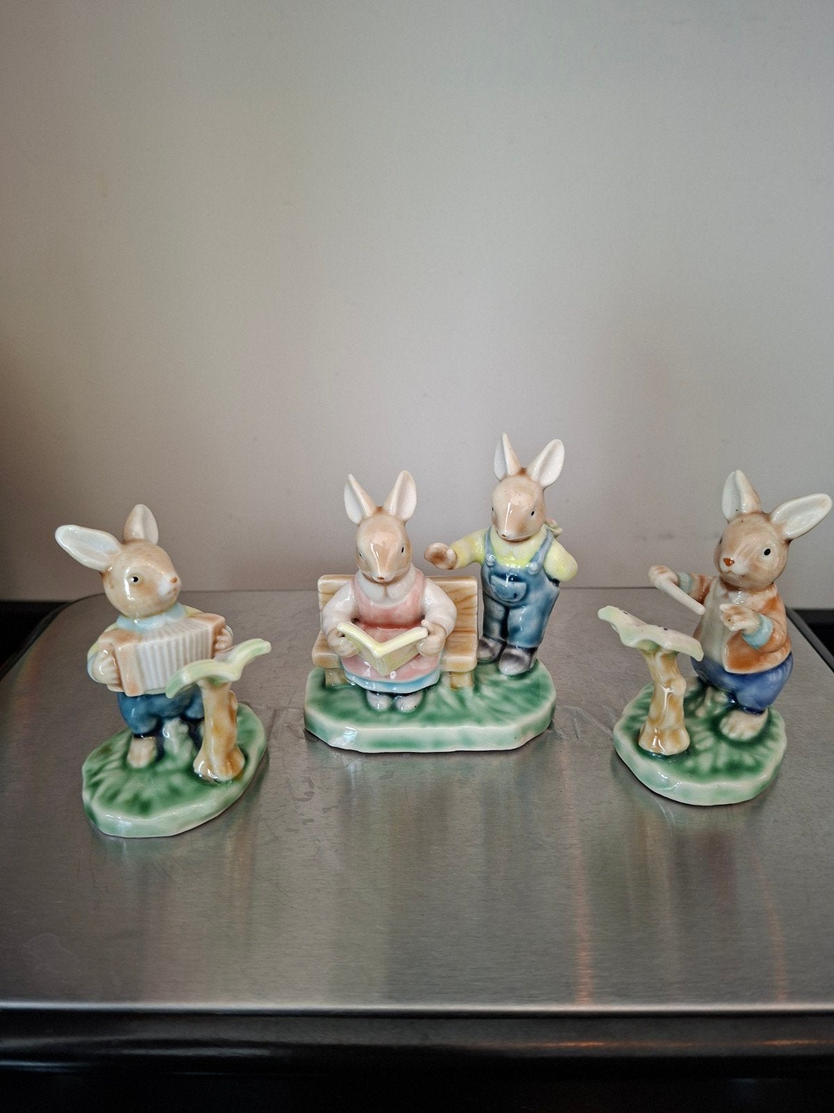 Vintage konijnen beeldjes van Albert Kessler, 3 stuks, Verzamelen, Beelden en Beeldjes, Gebruikt, Dier, Ophalen of Verzenden
