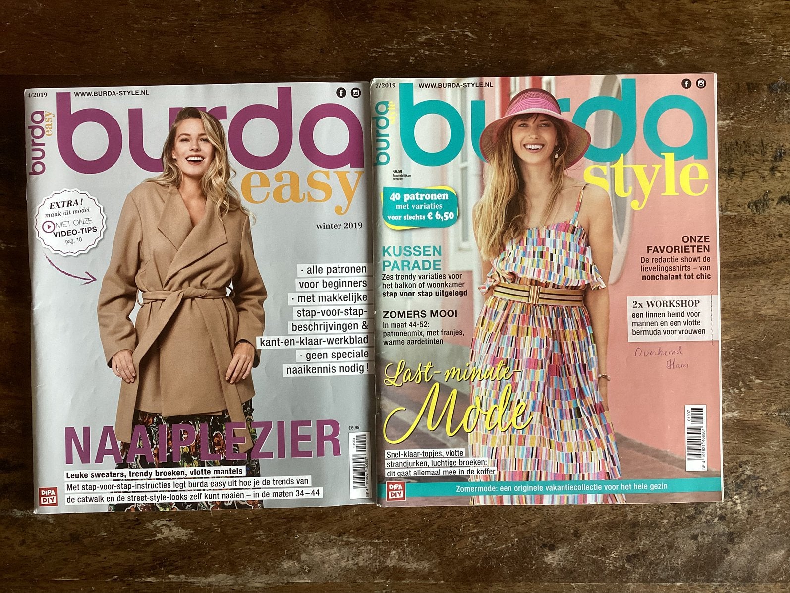 Burda naaitijdschriften, 4-2019 (easy) en Style 7-2019, Ophalen of Verzenden, Zo goed als nieuw, Vrouw, Knipmode