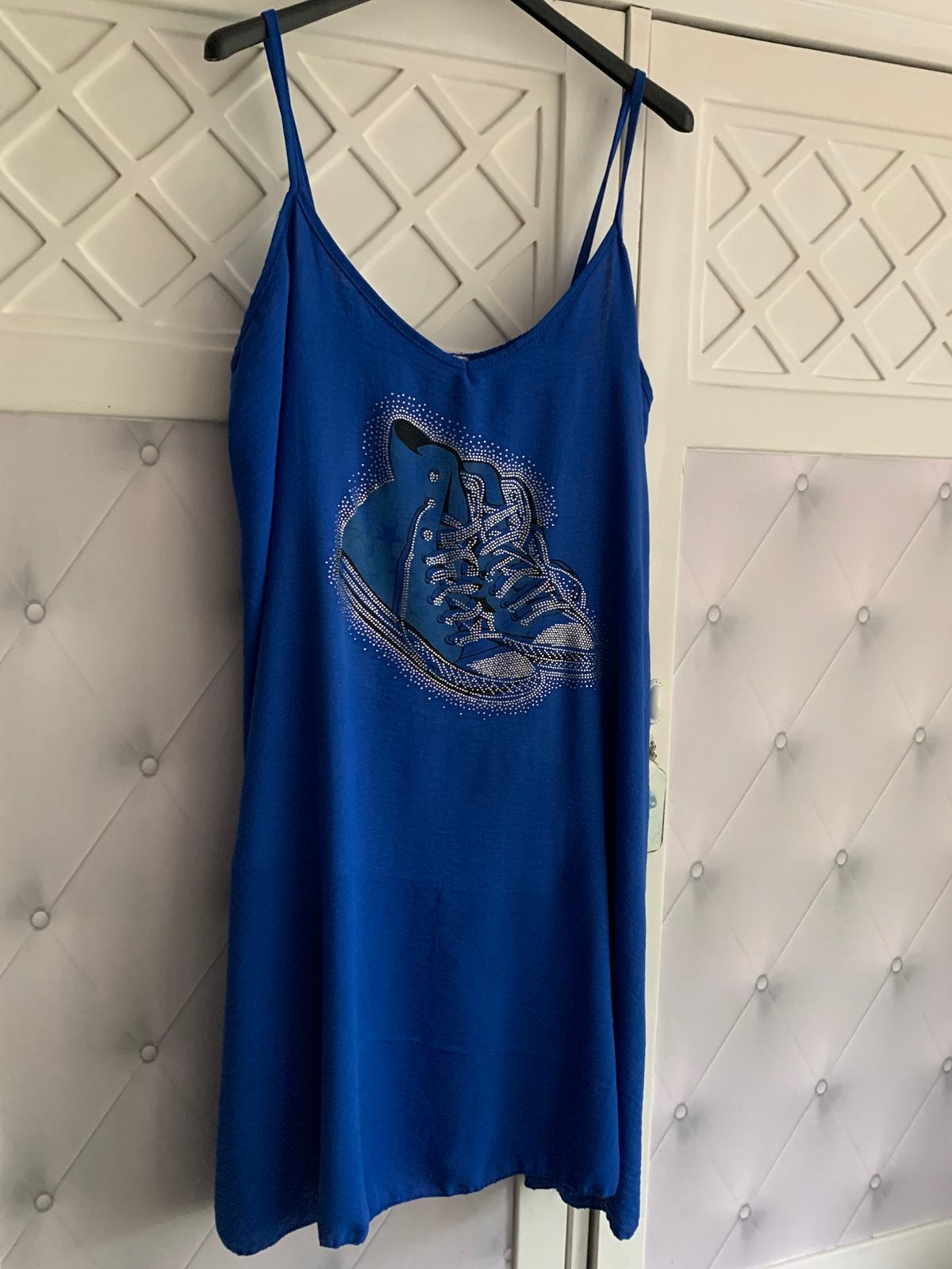 Jurk katoen maat 52, Kleding | Dames, Grote Maten, Verzenden, Nieuw, Blauw, Jurk