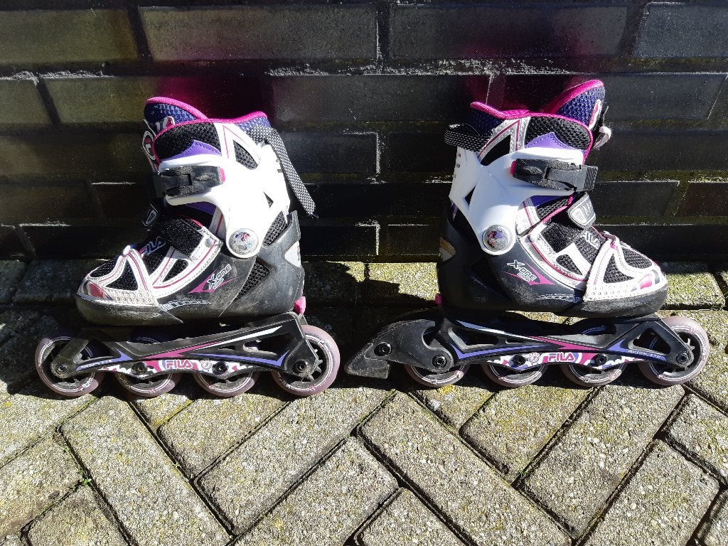 Fijne Fila skeelers roze / paars maat 32-35 verstelbaar, Overige merken, Kinderen, Ophalen of Verzenden, Inline skates 4 wielen