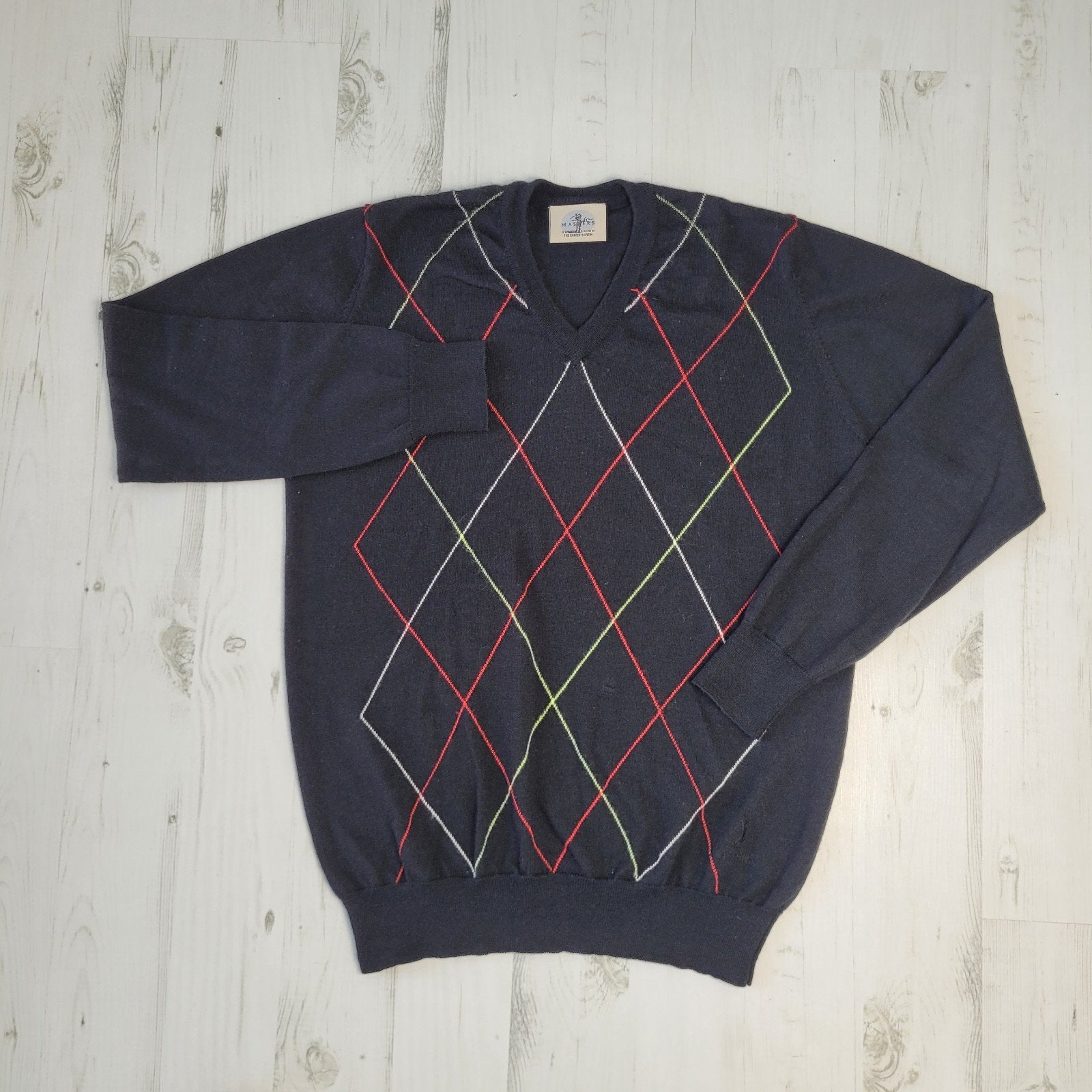 Masters golftrui 48 M 100% merino wol V-hals zwart, Maat 48/50 (M), Zwart, Ophalen of Verzenden, Zo goed als nieuw
