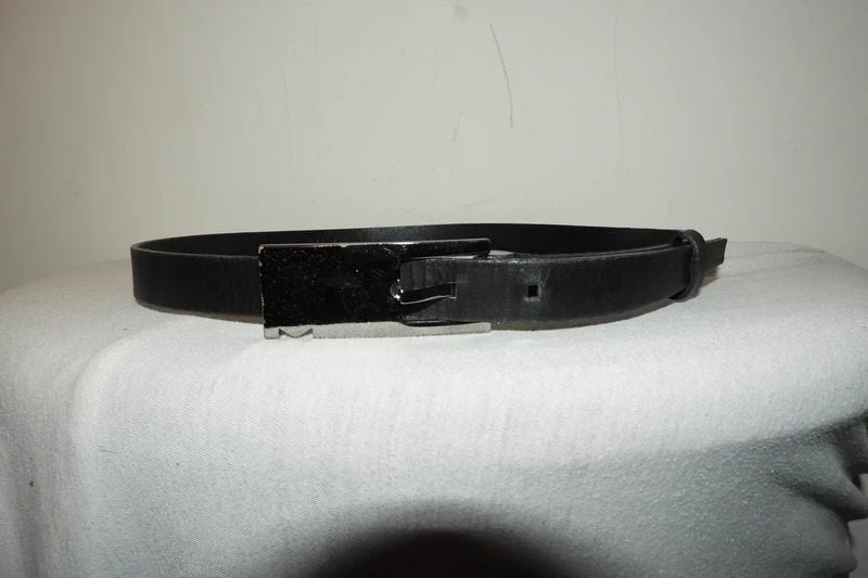 Max Mara zwarte leren riem grote zilveren gesp apart