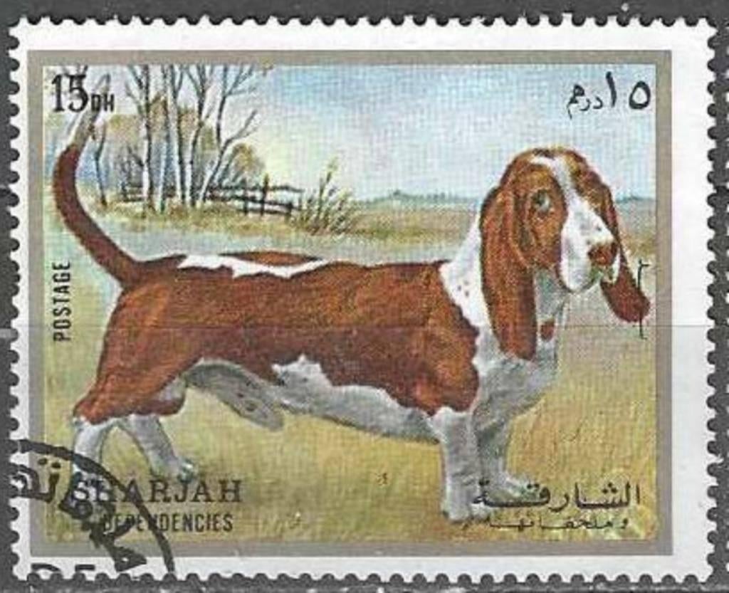 Sharjah 1972 - Stampworld 1373 - Hondenrassen - 15 Dh. (ST), Verzenden, Gestempeld, Oost-Azië