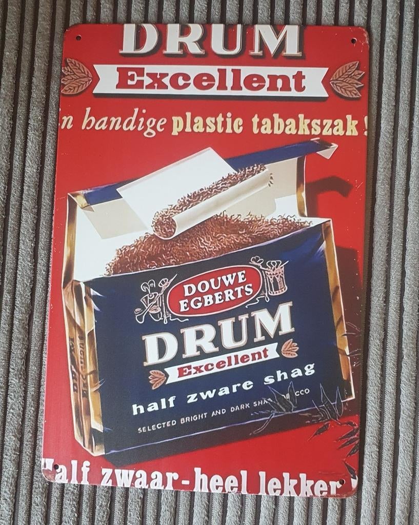 Wandbord van drum tabak. Afmetingen zijn 30x20 cm., Ophalen of Verzenden, Nieuw