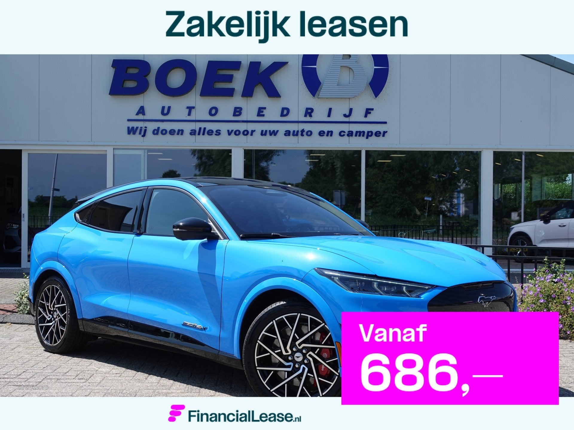 Ford Mustang Mach-E GT Extended AWD 91 kWh 487PK PANO | BLIS, Automaat, Gebruikt, Blauw, Vierwielaandrijving