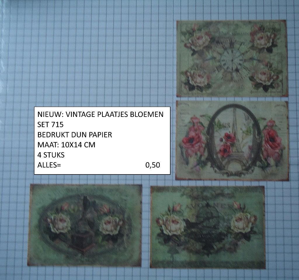 ⚠️nu 0,35: vintage plaatjes bloemen 715 ( alleen verzenden, Hobby en Vrije tijd, Kaarten | Zelf maken, Ophalen, Nieuw, Overige thema's