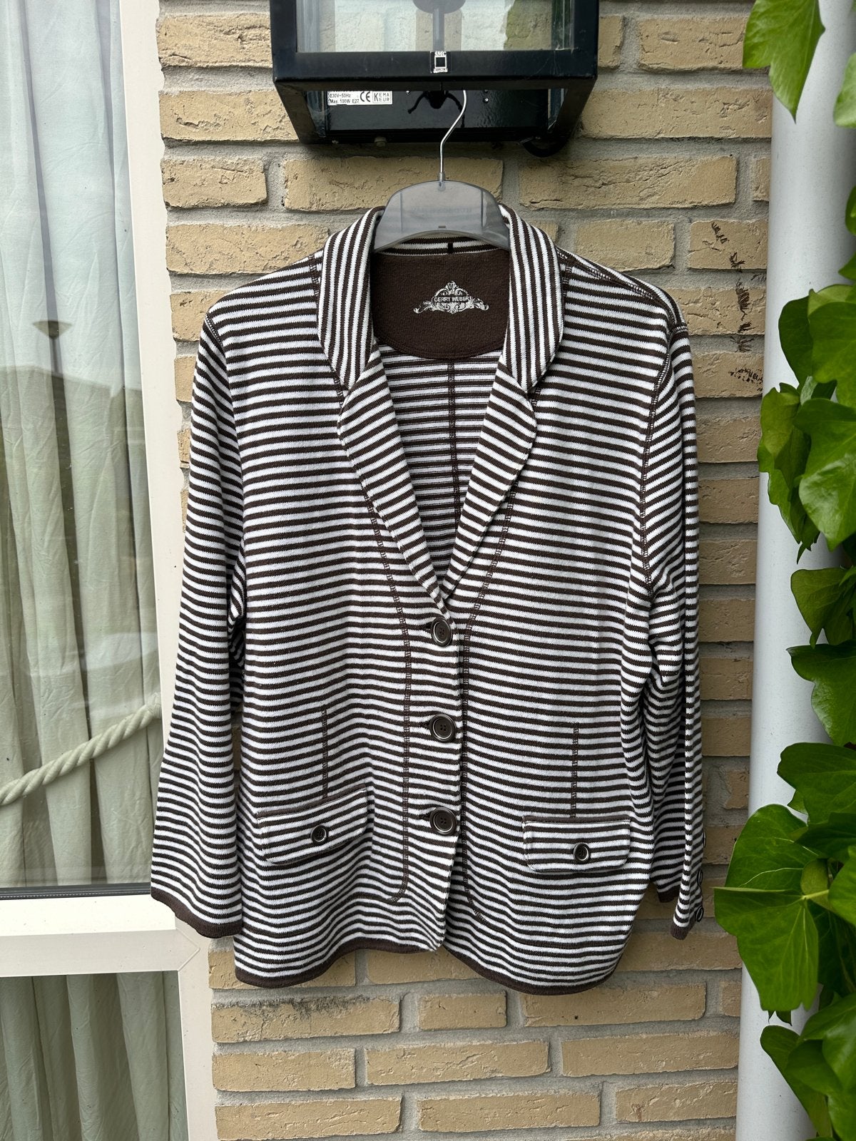 Gerry Weber gestreept jasje/vest | bruin/wit/streep maat 46, Ophalen of Verzenden, Gedragen, Maat 46/48 (XL) of groter, Bruin