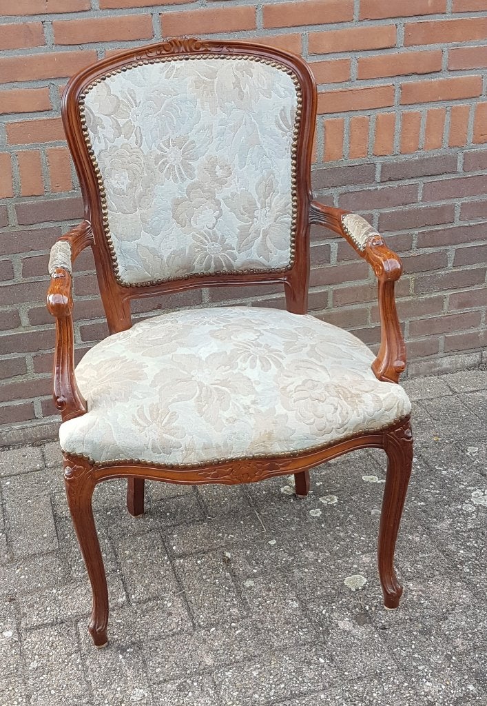 Biedermeier fauteuil Louis XV, Ophalen, Hout, Gebruikt, Minder dan 75 cm
