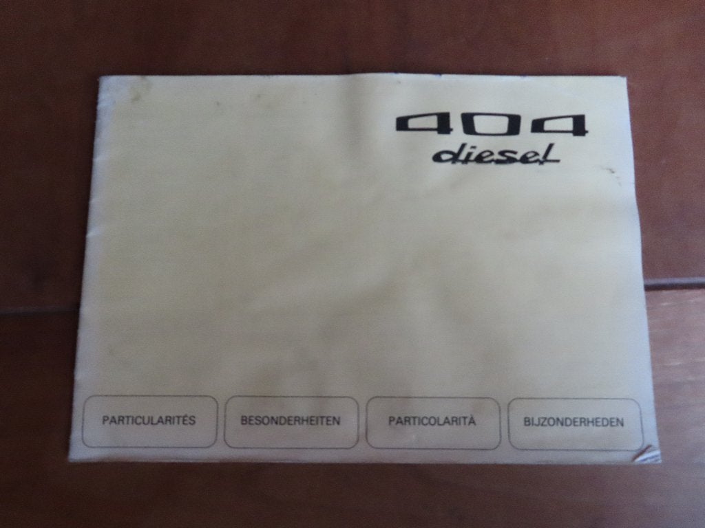 Instructieboek Peugeot 404 diesel 1974, Ophalen of Verzenden