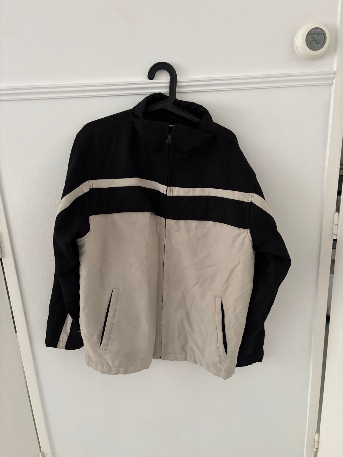 Clockhouse Jas Zwart/Beige met Strepen - Maat M, Kleding | Heren, Ophalen of Verzenden, Gedragen, Maat 48/50 (M), Zwart